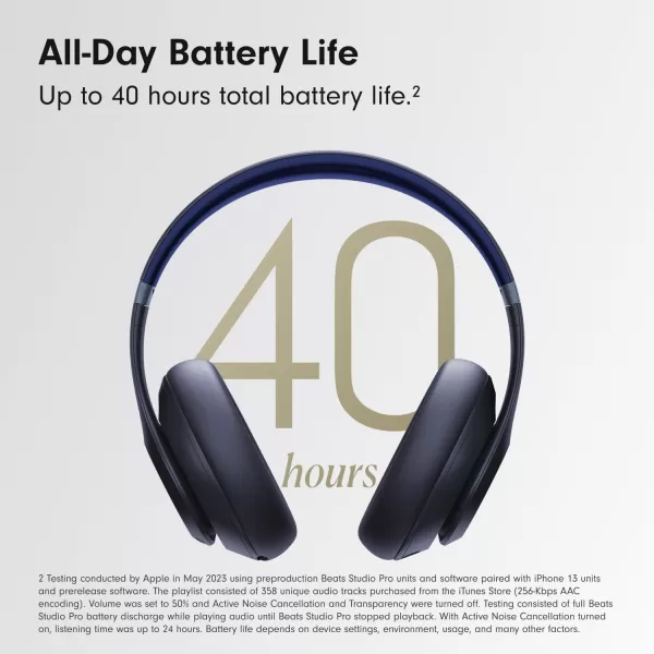 imageBeats Studio Pro  Wireless Bluetooth Noise Cancelling Headphones  Personalized Spatial Audio USBC Lossless Audio Apple amp Android Compatibility Up to 40 Hours Battery Life  SandstoneNavy Studio Pro Without AppleCare
