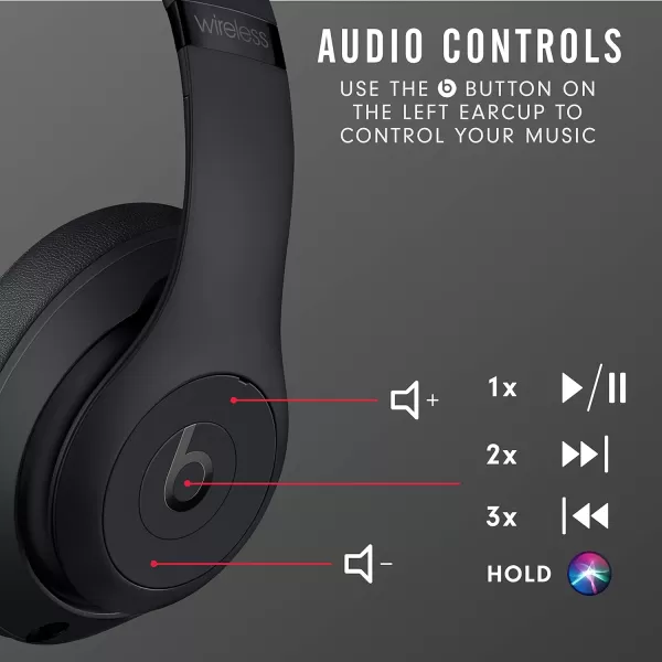 imageBeats Studio3 Wireless Noise Cancelling OverEar Headphones  Apple W1 Headphone Chip Class 1 Bluetooth 22 Hours of Listening Time Builtin Microphone  WhiteMatte Black Studio3