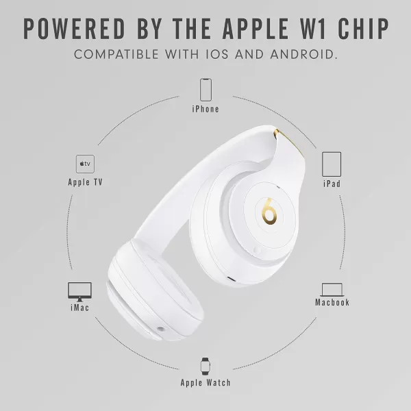 imageBeats Studio3 Wireless Noise Cancelling OverEar Headphones  Apple W1 Headphone Chip Class 1 Bluetooth 22 Hours of Listening Time Builtin Microphone  WhiteWhite Studio3