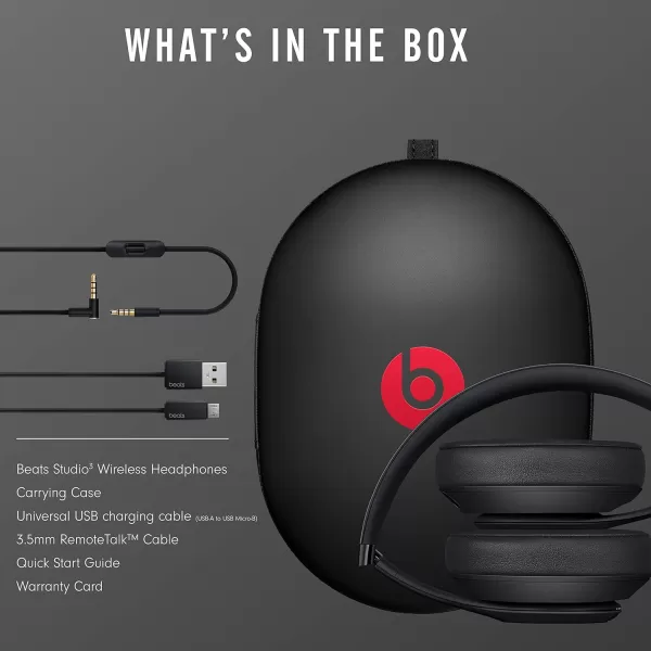 imageBeats Studio3 Wireless Noise Cancelling OverEar Headphones  Apple W1 Headphone Chip Class 1 Bluetooth 22 Hours of Listening Time Builtin Microphone  WhiteMatte Black Studio3