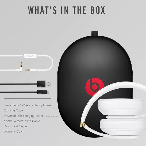 imageBeats Studio3 Wireless Noise Cancelling OverEar Headphones  Apple W1 Headphone Chip Class 1 Bluetooth 22 Hours of Listening Time Builtin Microphone  WhiteWhite Studio3