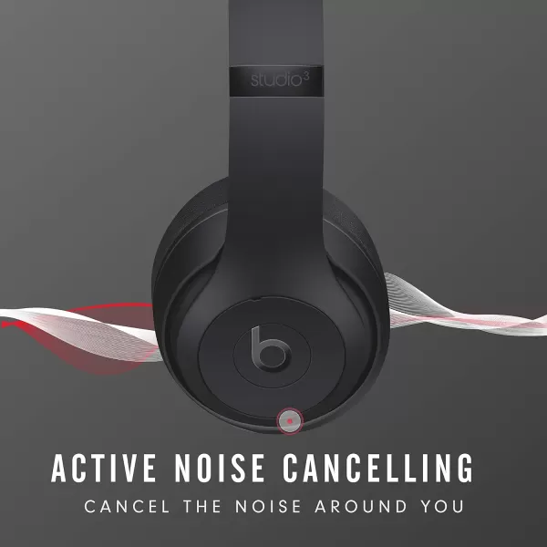 imageBeats Studio3 Wireless Noise Cancelling OverEar Headphones  Apple W1 Headphone Chip Class 1 Bluetooth 22 Hours of Listening Time Builtin Microphone  WhiteMatte Black Studio3