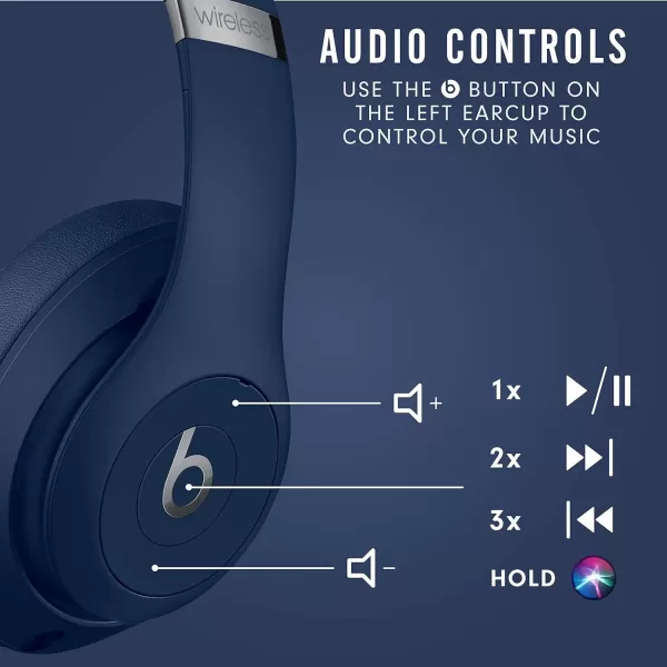 imageBeats Studio3 Wireless Noise Cancelling OverEar Headphones  Apple W1 Headphone Chip Class 1 Bluetooth 22 Hours of Listening Time Builtin Microphone  WhiteBlue Studio3