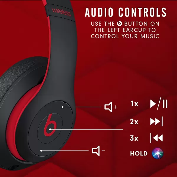 imageBeats Studio3 Wireless Noise Cancelling OverEar Headphones  Apple W1 Headphone Chip Class 1 Bluetooth 22 Hours of Listening Time Builtin Microphone  WhiteDefiant BlackRed Studio3