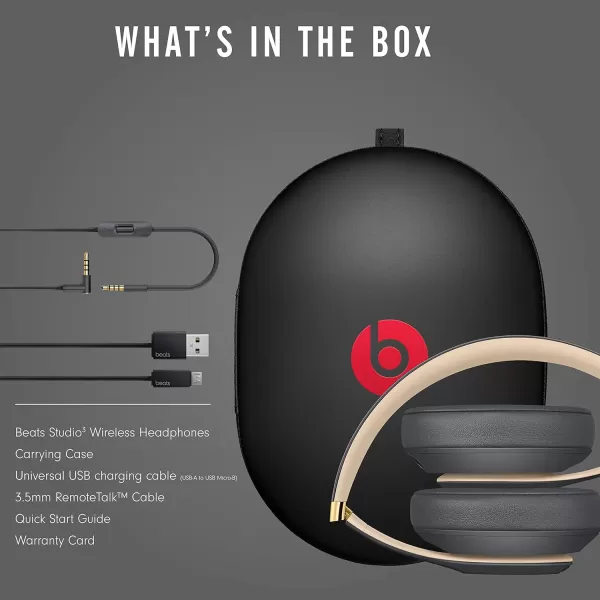imageBeats Studio3 Wireless Noise Cancelling OverEar Headphones  Apple W1 Headphone Chip Class 1 Bluetooth 22 Hours of Listening Time Builtin Microphone  WhiteShadow Gray Studio3