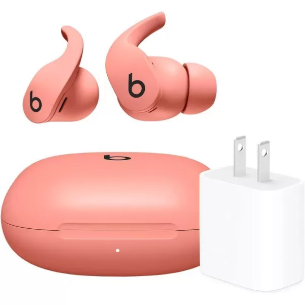 imageBeats Fit Pro  True Wireless Noise Cancelling Earbuds  Apple H1 Headphone Chip Compatible with Apple amp Android Class 1 Bluetooth Builtin Microphone 6 Hours of Listening Time  Beats BlackCoral Pink Fit Pro amp Power Adapter Without AppleCare