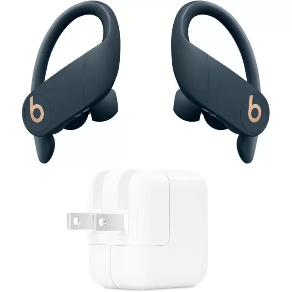 imageBeats Powerbeats Pro Wireless Earbuds  Apple H1 Headphone Chip Class 1 Bluetooth Headphones 9 Hours of Listening Time Sweat Resistant Builtin Microphone  IvoryNavy Powerbeats Pro amp Power Adapter Without AppleCare