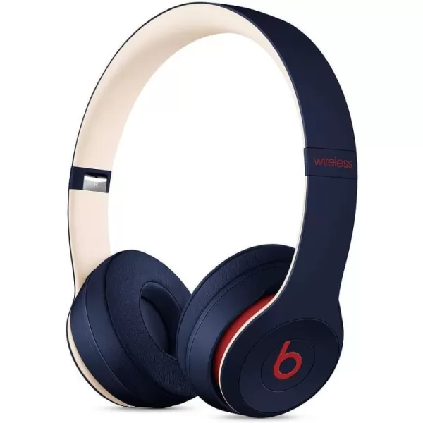 imageBeats Solo3 Wireless OnEar Headphones  Apple W1 Headphone Chip Class 1 Bluetooth 40 Hours of Listening Time Builtin Microphone  Satin Silver Latest ModelClub Navy One Size Solo 3