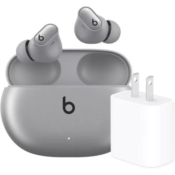 imageBeats Studio Buds   True Wireless Noise Cancelling Earbuds Enhanced Apple amp Android Compatibility Builtin Microphone Sweat Resistant Bluetooth Headphones Spatial Audio  IvoryCosmic Silver Studio Buds  amp Power Adapter Without AppleCare