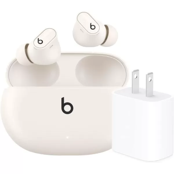 imageBeats Studio Buds   True Wireless Noise Cancelling Earbuds Enhanced Apple amp Android Compatibility Builtin Microphone Sweat Resistant Bluetooth Headphones Spatial Audio  IvoryIvory Studio Buds  amp Power Adapter Without AppleCare
