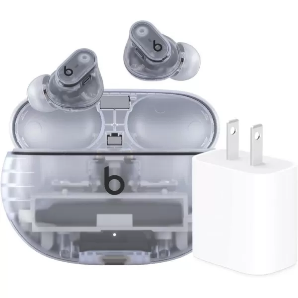 imageBeats Studio Buds   True Wireless Noise Cancelling Earbuds Enhanced Apple amp Android Compatibility Builtin Microphone Sweat Resistant Bluetooth Headphones Spatial Audio  IvoryTransparent Studio Buds  amp Power Adapter Without AppleCare