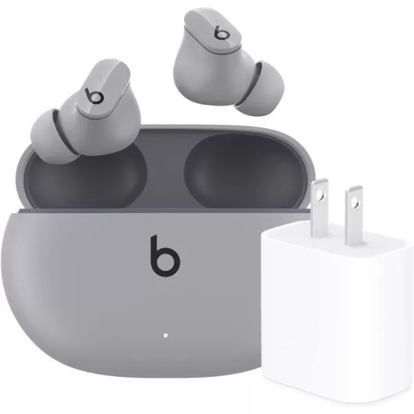 imageBeats Studio Buds  True Wireless Noise CancellingnbspEarbudsnbsp Compatible with Apple amp Android Builtin Microphone IPX4 Rating Sweat Resistant Earphones Class 1 BluetoothnbspHeadphones  Moon GrayMoon Gray Studio Buds amp Power Adapter Without AppleCare