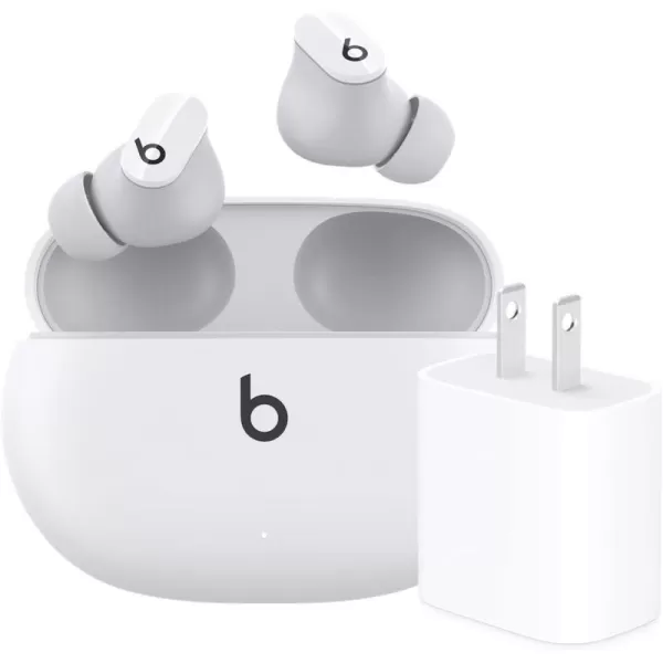 imageBeats Studio Buds  True Wireless Noise CancellingnbspEarbudsnbsp Compatible with Apple amp Android Builtin Microphone IPX4 Rating Sweat Resistant Earphones Class 1 BluetoothnbspHeadphones  Moon GrayWhite Studio Buds amp Power Adapter Without AppleCare