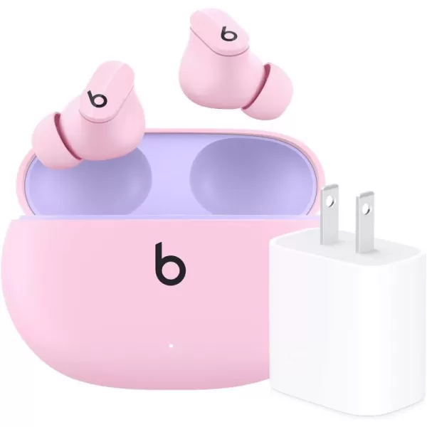 imageBeats Studio Buds  True Wireless Noise CancellingnbspEarbudsnbsp Compatible with Apple amp Android Builtin Microphone IPX4 Rating Sweat Resistant Earphones Class 1 BluetoothnbspHeadphones  Moon GraySunset Pink Studio Buds amp Power Adapter Without AppleCare