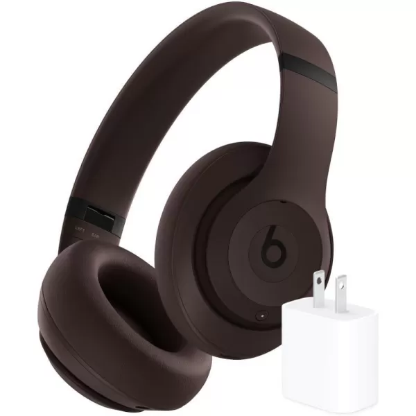 imageBeats Studio Pro  Wireless Bluetooth Noise Cancelling Headphones  Personalized Spatial Audio USBC Lossless Audio Apple amp Android Compatibility Up to 40 Hours Battery Life  SandstoneDeep Brown Studio Pro amp Power Adapter Without AppleCare