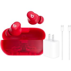imageBeats Solo Buds  Wireless Bluetooth Earbuds  18 Hours of Battery Life  Apple ampamp Android Compatibility  Builtin Microphone  Transparent RedTransparent Red