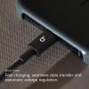 imageBeats USBC to USBC Woven Short Cable Fast Charging DurableTangleFree Compatible Charger for Apple ampamp Android Devices 20 cm 8 in  Bolt BlackBolt Black