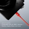 imageBeats USBC to USBC Woven Short Cable Fast Charging DurableTangleFree Compatible Charger for Apple ampamp Android Devices 20 cm 8 in  Bolt BlackRapid Red