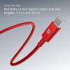 imageBeats USBC to USBC Woven Short Cable Fast Charging DurableTangleFree Compatible Charger for Apple ampamp Android Devices 20 cm 8 in  Bolt BlackRapid Red