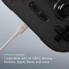 imageBeats USBC to USBC Woven Short Cable Fast Charging DurableTangleFree Compatible Charger for Apple ampamp Android Devices 20 cm 8 in  Bolt BlackSurge Stone