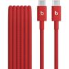 imageBeats USBC to USBC Woven Short Cable Fast Charging DurableTangleFree Compatible Charger for Apple ampamp Android Devices 20 cm 8 in  Bolt BlackRapid Red