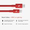 image:imageBeats 240W USBC to USBC Braided Cable Fast Charging DurableTangle Free Compatible with Apple and Android Devices 3 m10 ft  Bolt BlackRapid Red