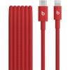 image:imageBeats 240W USBC to USBC Braided Cable Fast Charging DurableTangle Free Compatible with Apple and Android Devices 3 m10 ft  Bolt BlackRapid Red