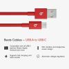 image:imageBeats 240W USBC to USBC Braided Cable Fast Charging DurableTangle Free Compatible with Apple and Android Devices 3 m10 ft  Bolt BlackRapid Red