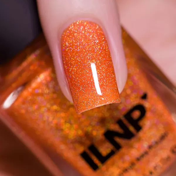 ILNP Euphoria  Vibrant Orange Hologrpahic Jelly Nail Polish