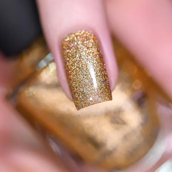 ILNP Happy Hour  Vibrant Gold Holographic Ultra Metallic Nail PolishILNP Happy Hour  Vibrant Gold Holographic Ultra Metallic Nail Polish