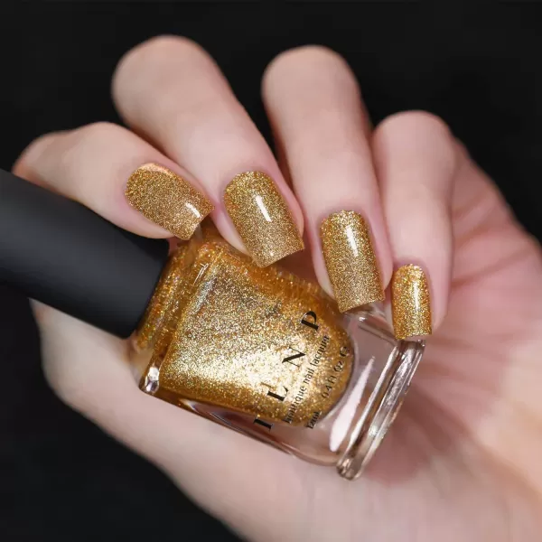 ILNP Happy Hour  Vibrant Gold Holographic Ultra Metallic Nail PolishILNP Happy Hour  Vibrant Gold Holographic Ultra Metallic Nail Polish