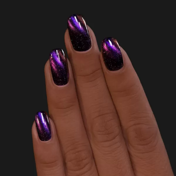 ILNP High Roller  BlackBased Purple Magnetic Holographic Nail PolishILNP High Roller  BlackBased Purple Magnetic Holographic Nail Polish