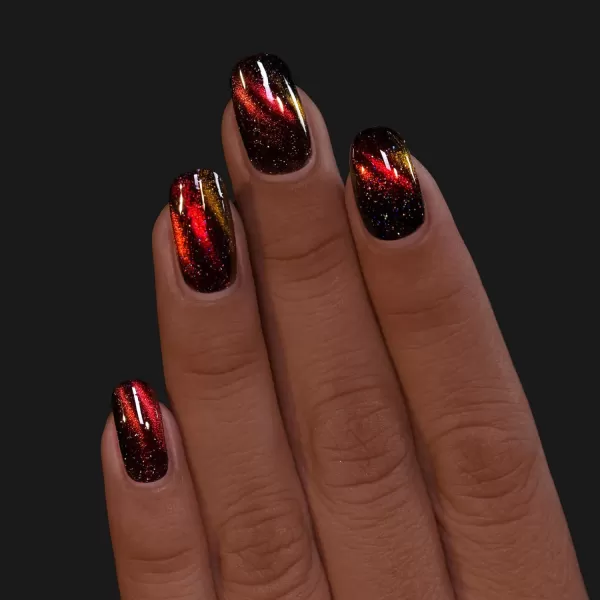 ILNP Roulette  BlackBased Red Magnetic Holographic Nail PolishILNP Roulette  BlackBased Red Magnetic Holographic Nail Polish