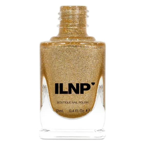 ILNP Happy Hour  Vibrant Gold Holographic Ultra Metallic Nail PolishILNP Happy Hour  Vibrant Gold Holographic Ultra Metallic Nail Polish