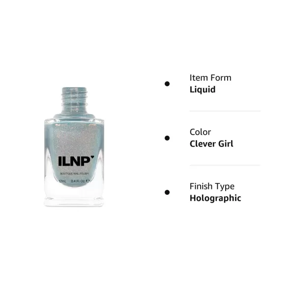 ILNP Clever Girl  Bluish Grey Holographic Nail PolishILNP Clever Girl  Bluish Grey Holographic Nail Polish