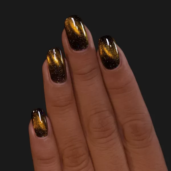 ILNP Jackpot  BlackBased Gold Magnetic Holographic Nail PolishILNP Jackpot  BlackBased Gold Magnetic Holographic Nail Polish