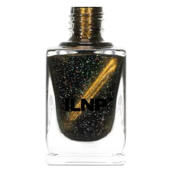 ILNP Jackpot  BlackBased Gold Magnetic Holographic Nail PolishILNP Jackpot  BlackBased Gold Magnetic Holographic Nail Polish