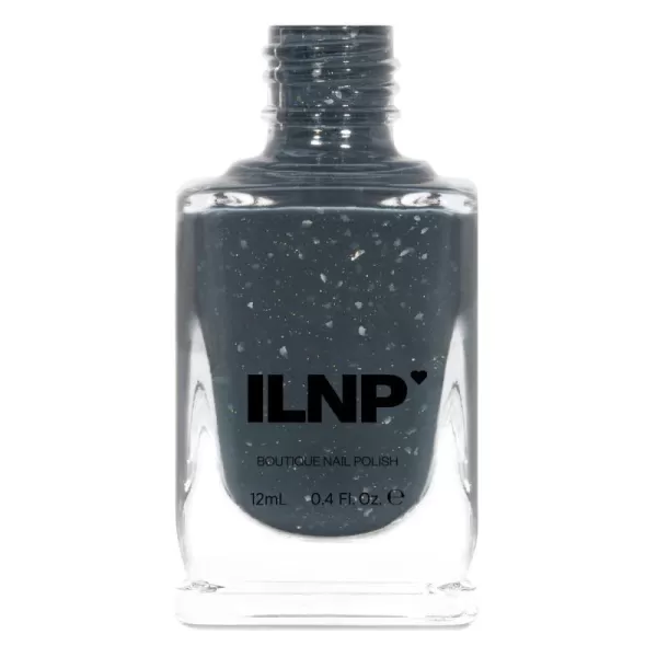 ILNP Thundercloud  Dark Grey Flakie Shimmer Nail PolishILNP Thundercloud  Dark Grey Flakie Shimmer Nail Polish