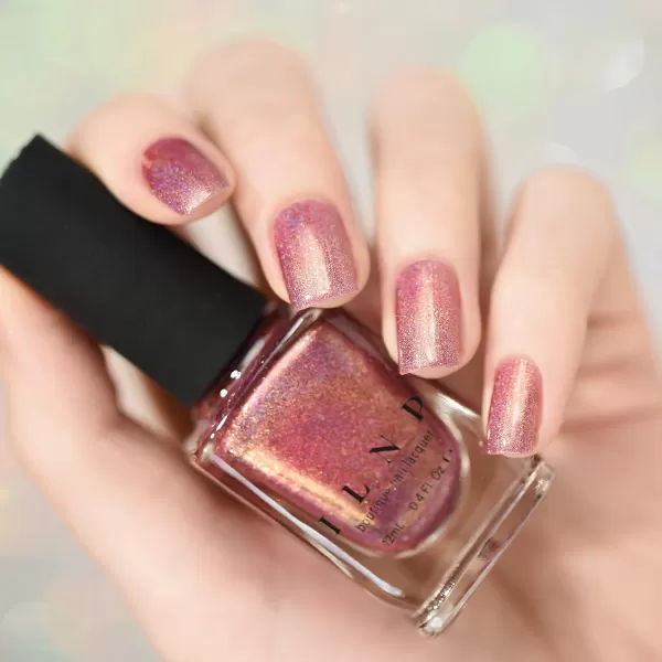 imageILNP Champagne Blush  Rose GoldVintage Pink Holographic Nail Polish