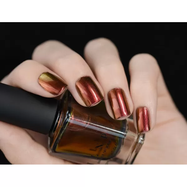 imageILNP Greatness  Red Orange Copper Gold Chartreuse Ultra Chrome Nail Polish