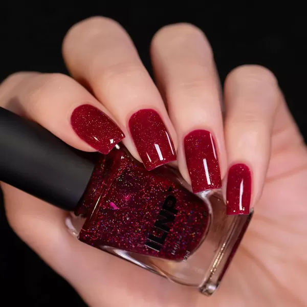 imageILNP Merlot  Merlot Red Holographic Jelly Nail PolishMerlot