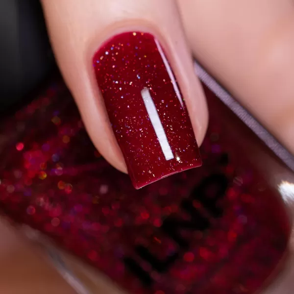 imageILNP Merlot  Merlot Red Holographic Jelly Nail PolishMerlot