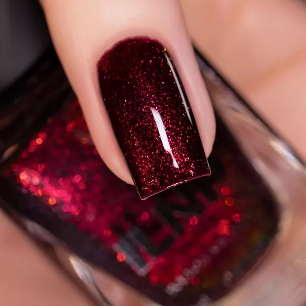 imageILNP Sabrina  Dark Vampy Red Shimmer Nail Polish  Vegan Cruelty Free Non Toxic