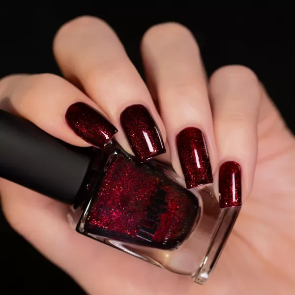 imageILNP Sabrina  Dark Vampy Red Shimmer Nail Polish  Vegan Cruelty Free Non Toxic