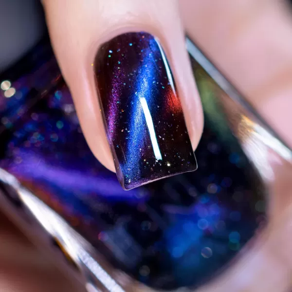 imageILNP After Hours  BlackBased Deep Blue Magnetic Holographic Nail Polish