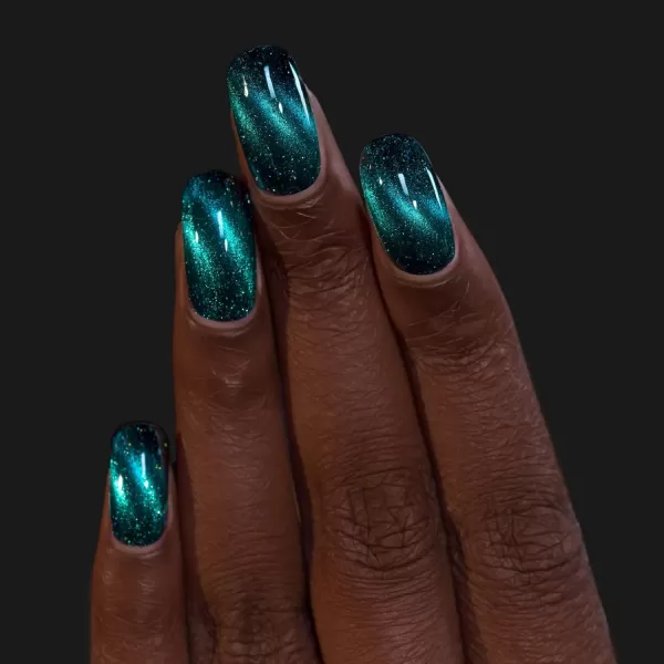 imageILNP VIP  BlackBased Teal Magnetic Holographic Nail Polish