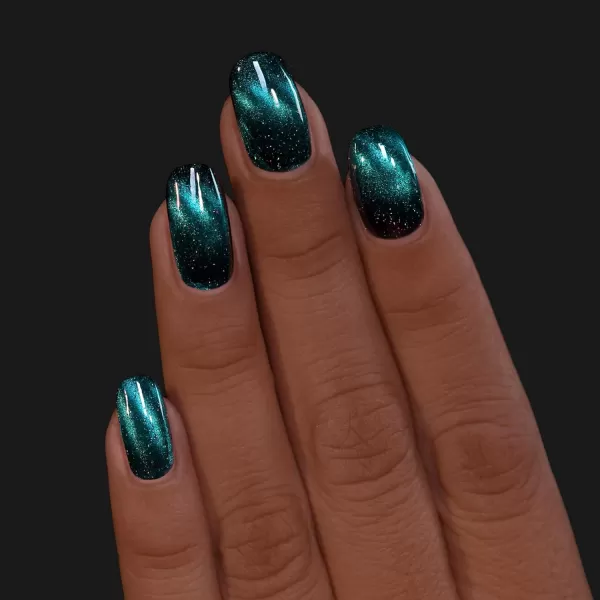 imageILNP VIP  BlackBased Teal Magnetic Holographic Nail Polish