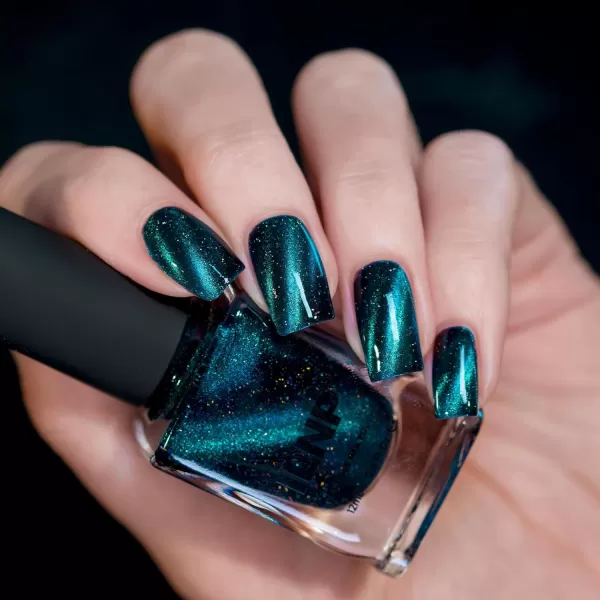 imageILNP VIP  BlackBased Teal Magnetic Holographic Nail Polish