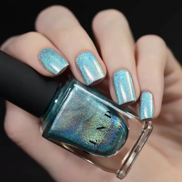 imageILNP Aria  Sky Blue Ultra Holographic Nail Polish Chip Resistant Manicure NonToxic Nail Lacquer Vegan Cruelty Free 12ml