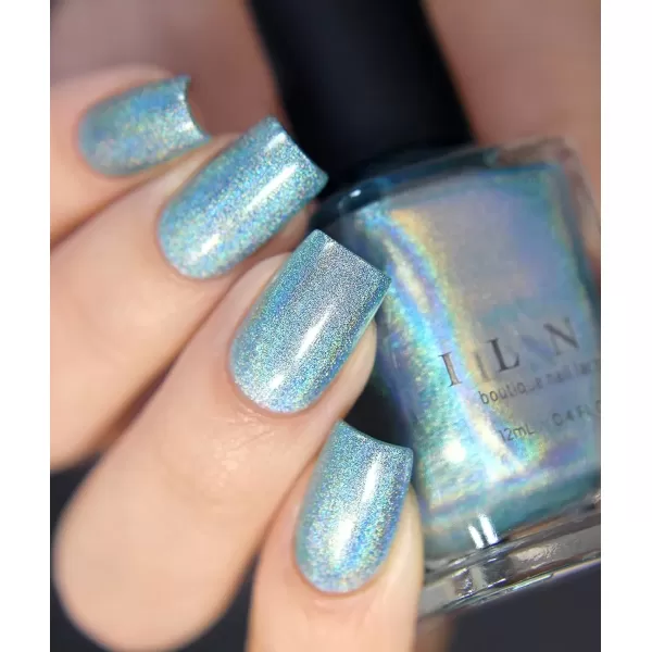 imageILNP Aria  Sky Blue Ultra Holographic Nail Polish Chip Resistant Manicure NonToxic Nail Lacquer Vegan Cruelty Free 12ml